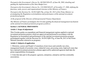 Circular No. 31/2013/TT-BTC guiding the financial management mechanism of nation