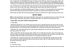 Quyết định 593/QĐ-UBND phê duyệt Quy hoạch mạng lưới chợ siêu thị tỉnh Bình Thuậ