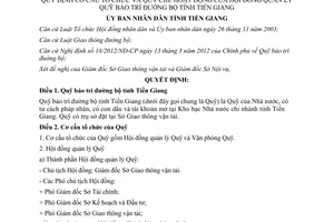 Quyết định 539/QĐ-UBND 2013 hội đồng quản lý quỹ bảo trì đường bộ Tiền Giang