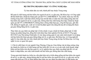 Công điện 659/CĐ-BKHCN năm 2013 thanh tra kiểm tra chất lượng mũ bảo hiểm Bộ Khoa học Công nghệ