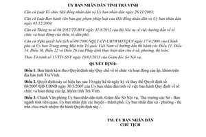 Quyết định 09/2013/QĐ-UBND tổ chức và hoạt động của ấp khóm Trà Vinh