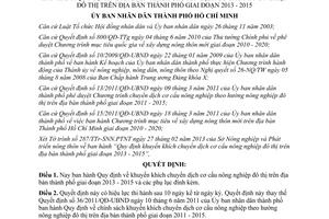 Quyết định 13/2013/QĐ-UBND Quy định khuyến khích chuyển dịch cơ cấu nông nghiệp