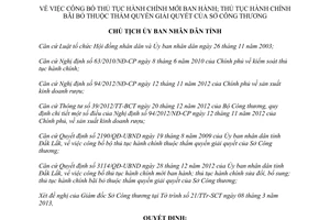 Quyết định 567/QĐ-UBND công bố thủ tục hành chính Sở Công thương tỉnh Đắk Lắk