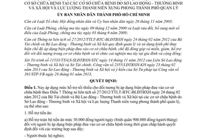 Quyết định 12/2013/QĐ-UBND thực hiện chế độ hỗ trợ đối với người bị áp dụng biện