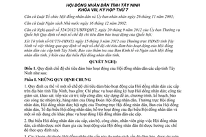 Nghị quyết 05/2013/NQ-HĐND chi tiêu đảm bảo hoạt động của Hội đồng Tây Ninh