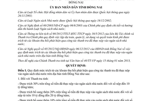 Quyết định 20/2013/QĐ-UBND mức trích các khoản thu hồi qua công tác thanh tra