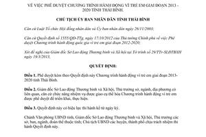 Quyết định 528/QĐ-UBND năm 2013 phê duyệt Chương trình hành động vì trẻ em