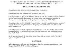 Quyết định 915/2013/QĐ-UBND cơ chế chính sách khuyến khích phát triển giao thông
