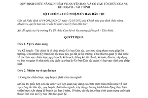 Quyết định 131/QĐ-UBDT chức năng nhiệm vụ quyền hạn cơ cấu tổ chức vụ kế hoạch tài chính