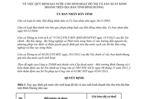 Quyết định 07/2013/QĐ-UBND quy định giá nước cho sinh hoạt đô thị và sản xuất