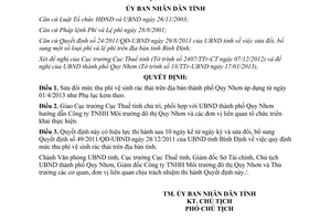 Quyết định 03/2013/QĐ-UBND sửa đổi mức thu phí vệ sinh rác thải Quy Nhơn