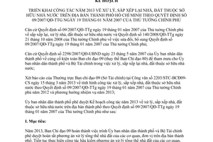 Kế hoạch 1349/KH-UBND triển khai xử lý sắp xếp lại nhà đất thuộc sở hữu nhà nước