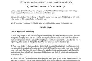 Quyết định 137/QĐ-UBDT năm 2013 về phân công nhiệm vụ lãnh đạo của Ủy ban Dân tộc