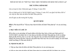 Quyết định 510/QĐ-TTg năm 2013 phê duyệt Tiếp tục thí điểm Thừa phát lại