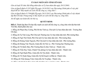 Quyết định 290/QĐ-UBND 2013 thành lập Ban chỉ đạo Đẩy mạnh cải cách chế độ công vụ Yên Bái