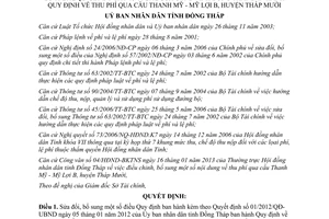 Quyết định 09/2013/QĐ-UBND sửa đổi Quyết định 01/2012/QĐ-UBND Đồng Tháp