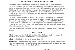 Quyết định 327/QĐ-UBND năm 2013 công bố thủ tục hành chính sửa đổi tỉnh Hà Nam