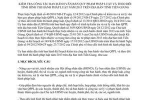 Kế hoạch 31/KH-UBND công tác ban hành văn bản pháp luật thi hành pháp luật năm 2013 Tiền Giang