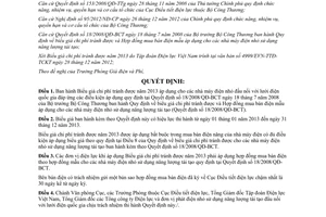 Quyết định 09/QĐ-ĐTĐL năm 2013 biểu giá chi phí tránh được