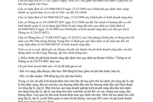 Thông báo số 135/TB-BTC năm 2013 điều chỉnh chi phí kinh doanh định mức xăng dầu