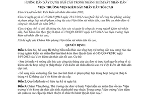 Quyết định 121/QĐ-VKSTC năm 2013 sửa đổi Hệ thống biểu mẫu Báo cáo ngành Kiểm sát nhân dân