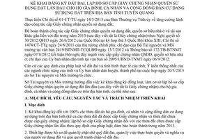 Hướng dẫn 206/HD-TNMT kê khai đăng ký lập hồ sơ cấp Giấy chứng nhận quyền sử dụng đất Tuyên Quang