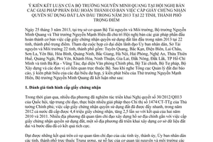 Thông báo 41/TB-BTNMT giải pháp hoàn thành cơ bản việc cấp giấy chứng nhận quyền sử dụng đất 2013