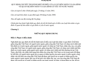 Nghị định 24/2013/NĐ-CP hướng dẫn Luật hôn nhân gia đình về quan hệ hôn nhân