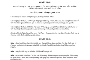 Quyết định 44/QĐ-BCĐFSAP năm 2013 Chương trình đánh giá khu vực tài chính