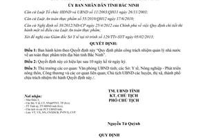 Quyết định 101/2013/QĐ-UBND ban hành Quy định phân công trách nhiệm quản lý