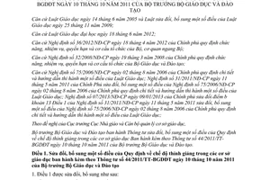 Thông tư 11/2013/TT-BGDĐT sửa đổi Quy định về chế độ thỉnh giảng