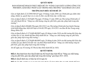 Quyết định 1141/QĐ-BĐHĐA thực hiện Đề án nâng cao chất lượng giáo dục Pháp luật