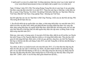 Thông báo 140/TB-VPCP ý kiến kết luận của Phó Thủ tướng Hoàng Trung Hải