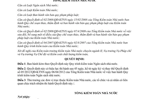 Quyết định 02/2013/QĐ-KTNN năm 2013 Quy trình kiểm toán Ngân sách nhà nước