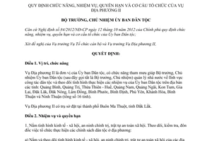Quyết định 148/QĐ-UBDT năm 2013 chức năng nhiệm vụ quyền hạn Vụ Địa phương II