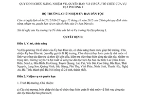 Quyết định 149/QĐ-UBDT năm 2013 chức năng nhiệm vụ quyền hạn Vụ Địa phương I