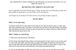 Quyết định 152/QĐ-UBDT năm 2013 chức năng nhiệm vụ quyền hạn Vụ Hợp tác Quốc tế