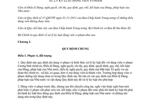 Quy định 181-QĐ/TW năm 2013 xử lý kỷ luật đảng viên vi phạm