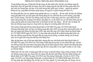 Chỉ thị 10/CT-UBND khuyến khích sử dụng vật liệu xây không nung Đồng Nai