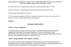 Decree No. 28/2013/ND-CP detailing the Law on legal popularization and education