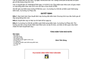 Quyết định 307/QĐ-KTNN năm 2013 hướng dẫn kiểm toán chương trình mục tiêu