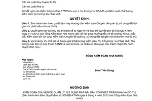 Quyết định 306/QĐ-KTNN năm 2013 hướng dẫn kiểm toán quản lý sử dụng đất đai