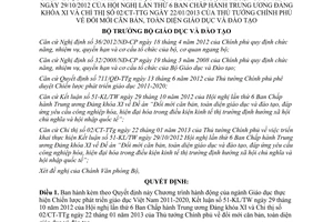 Quyết định 1215/QĐ-BGDĐT Chương trình hành động của ngành Giáo dục