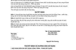 Quyết định 323/QĐ-UBND.HC năm 2013 công bố Đơn giá xây dựng công trình Đồng Tháp Phần xây dựng