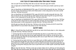 Quyết định 721/QĐ-UBND 2013 thủ tục hành chính Sở Văn hóa Ninh Thuận