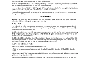 Quyết định 629/QĐ-UBND phê duyệt Quy hoạch phát triển trạm thu phát sóng