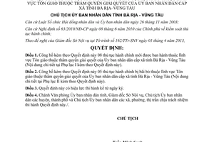Quyết định 774/QĐ-UBND năm 2013 công bố thủ tục hành chính Bà Rịa Vũng Tàu