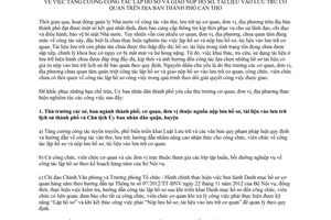 Chỉ thị 08/CT-UBND 2013 tăng cường công tác lập giao nộp hồ sơ tài liệu lưu trữ Cần Thơ