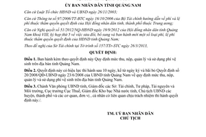 Quyết định 05/2013/QĐ-UBND quy định mức thu nộp phí vệ sinh tỉnh Quảng Nam