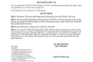 Quyết định 1126/QĐ-BYT năm 2013 phê duyệt Kế hoạch hành động phòng dịch cúm A